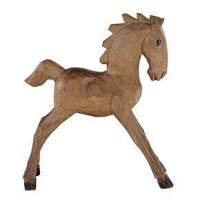 Hand-Carved Wooden Foal Baby Horse Figurine Folk Art Decor *Repair*
